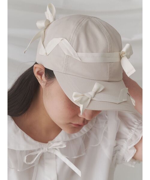 merry jenny（メリージェニー）の「ribbon ribbon cap（キャップ・レディース・ブラック/ベージュ・FREE）」の11枚目の写真