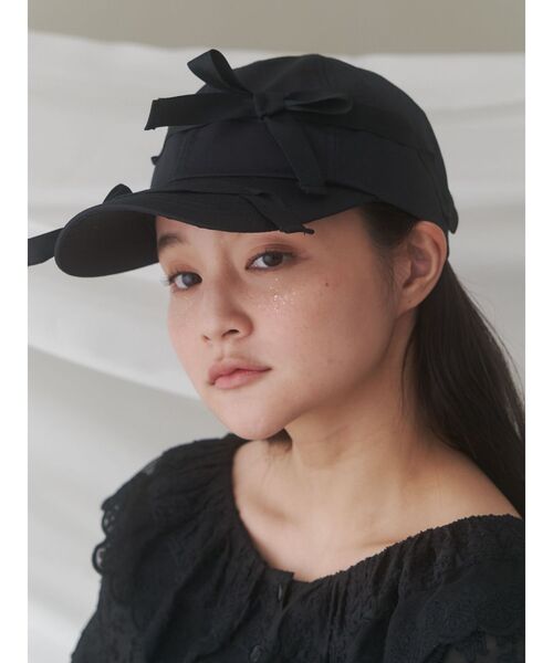 merry jenny（メリージェニー）の「ribbon ribbon cap（キャップ・レディース・ブラック/ベージュ・FREE）」の13枚目の写真