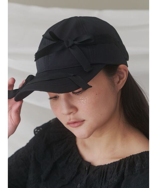 merry jenny（メリージェニー）の「ribbon ribbon cap（キャップ・レディース・ブラック/ベージュ・FREE）」の14枚目の写真
