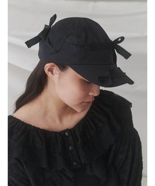 merry jenny（メリージェニー）の「ribbon ribbon cap（キャップ・レディース・ブラック/ベージュ・FREE）」の15枚目の写真