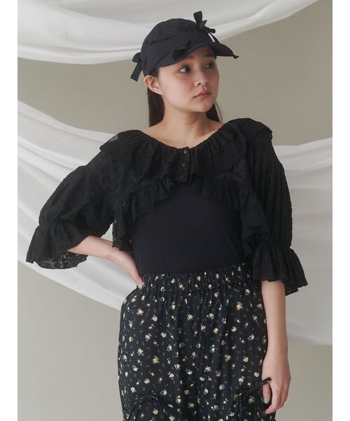 merry jenny（メリージェニー）の「ribbon ribbon cap（キャップ・レディース・ブラック/ベージュ・FREE）」の18枚目の写真