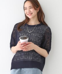 SHOO・LA・RUE（シューラルー）の「【洗える/S-LL/2点セット】着るだけでコーデが決まる 透かし柄ドルマンニット＋タンクトップ（その他トップス・レディース）」