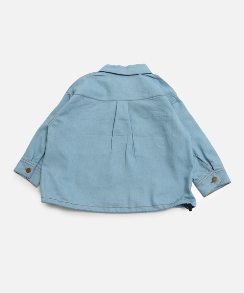 JAM & LINK（ジャムアンドリンク）の「ダンガリーハーフジップシャツ（シャツ/ブラウス・キッズ・サックスブルー/ブルー・100cm/160cm/150cm/140cm/130cm/120cm/110cm）」の4枚目の写真