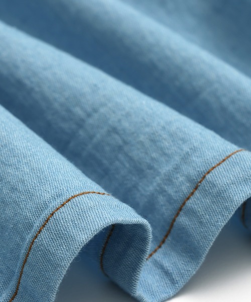 JAM & LINK（ジャムアンドリンク）の「ダンガリーハーフジップシャツ（シャツ/ブラウス・キッズ・サックスブルー/ブルー・100cm/160cm/150cm/140cm/130cm/120cm/110cm）」の14枚目の写真