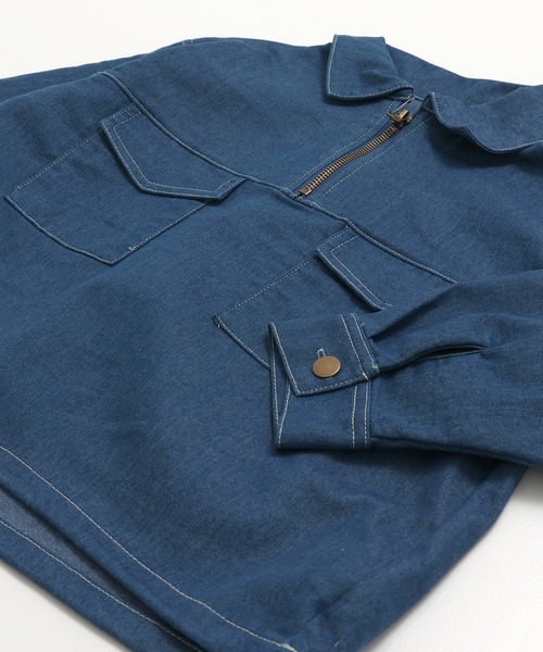 JAM & LINK（ジャムアンドリンク）の「ダンガリーハーフジップシャツ（シャツ/ブラウス・キッズ・サックスブルー/ブルー・100cm/160cm/150cm/140cm/130cm/120cm/110cm）」の17枚目の写真