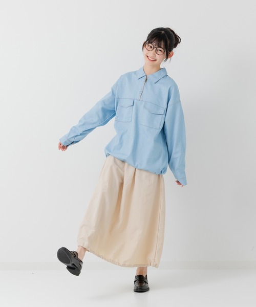 セール】ダンガリーハーフジップシャツ（シャツ/ブラウス）｜JAM