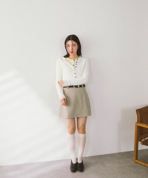 DRWCYS(ドロシーズ)の「ベルトコンビスカートショーパン(スカート・レディース・グレー/ブラック/ベージュ・MEDIUM/SMALL)」の14枚目の写真