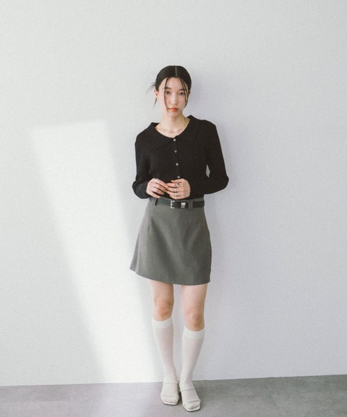 DRWCYS(ドロシーズ)の「ベルトコンビスカートショーパン(スカート・レディース・グレー/ブラック/ベージュ・MEDIUM/SMALL)」の9枚目の写真