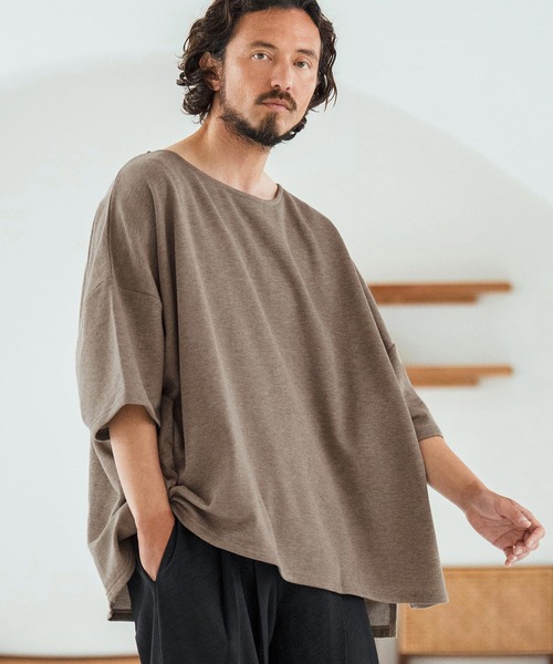 Magine(マージン)の「mt9600-Mini Sweat Fabric Boat Neck Pullover ボートネックTシャツ(Tシャツ/カットソー・メンズ・ブラック/ブラウン系その他/ベージュ系その他・44/46/48)」の3枚目の写真