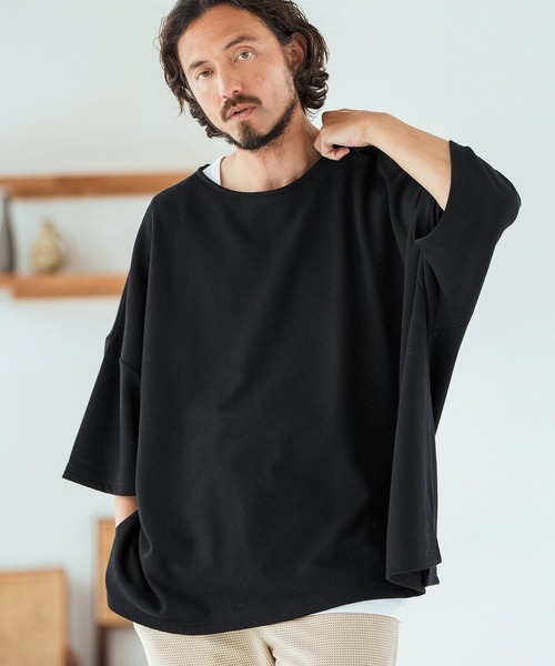 Magine(マージン)の「mt9600-Mini Sweat Fabric Boat Neck Pullover ボートネックTシャツ(Tシャツ/カットソー・メンズ・ブラック/ブラウン系その他/ベージュ系その他・44/46/48)」の2枚目の写真
