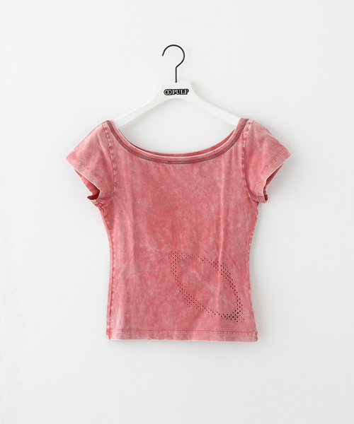 MSCHF（ミスチーフ）の「【Geek Office / ギークオフィス】MSCHF / ミスチーフ ブリーチ ワイド ネック T（Tシャツ/カットソー・レディース・ベージュ/レッド/ブラック・SMALL）」の3枚目の写真