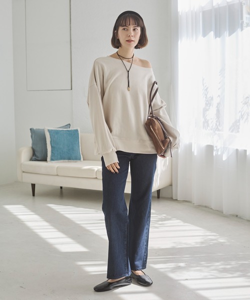 ANGIE（アンジー）の「セミフレア デニム パンツ《詳細動画あり》（デニムパンツ・レディース・ブラック系その他/ブルー/ネイビー・SMALL/MEDIUM/LARGE）」の3枚目の写真