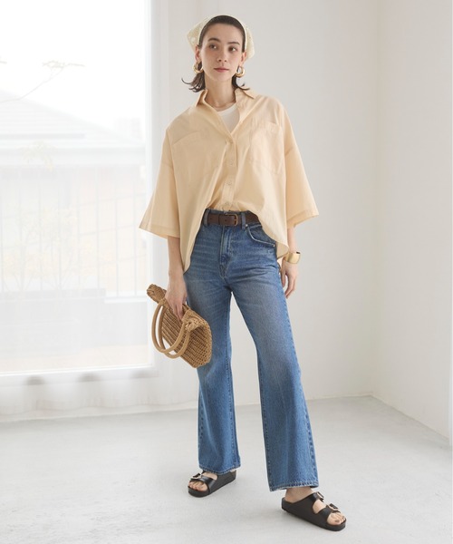 ANGIE（アンジー）の「セミフレア デニム パンツ《詳細動画あり》（デニムパンツ・レディース・ブラック系その他/ブルー/ネイビー・SMALL/MEDIUM/LARGE）」の6枚目の写真