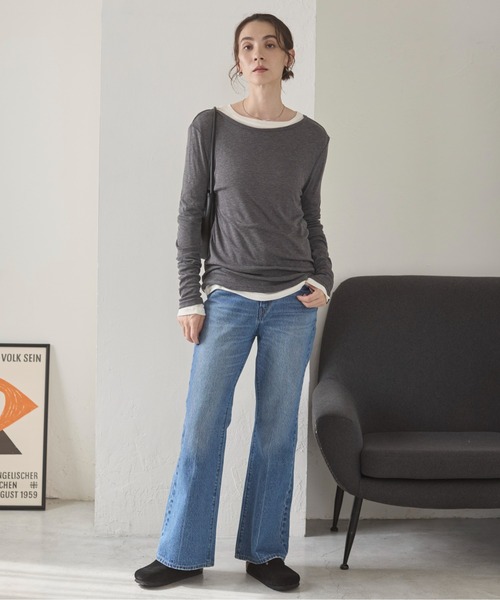 ANGIE（アンジー）の「セミフレア デニム パンツ《詳細動画あり》（デニムパンツ・レディース・ブラック系その他/ブルー/ネイビー・SMALL/MEDIUM/LARGE）」の11枚目の写真