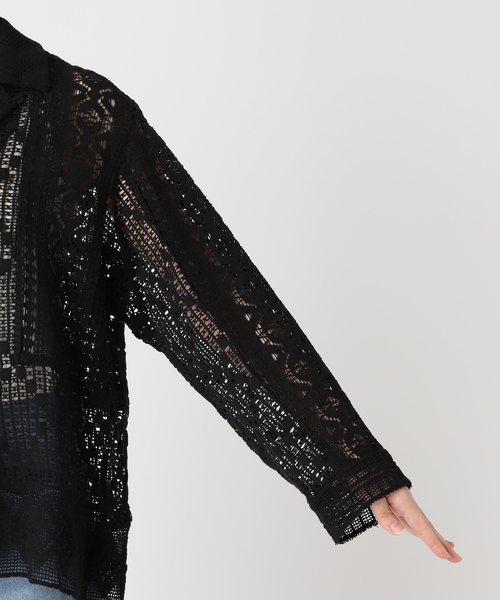 ≪追加≫アンティークレースオープンカラーシャツ（シャツ/ブラウス