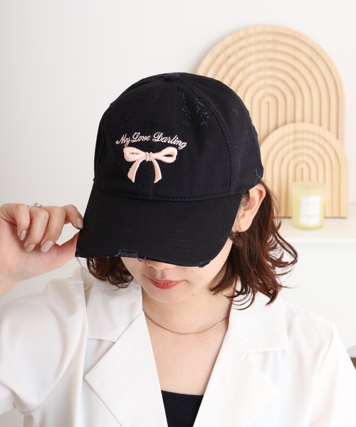 フェイクファーハート刺繍キャップ（キャップ） | SHOO・LA・RUE