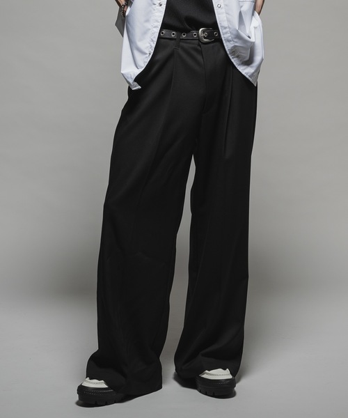 Wool mix semi baggy slacks/ウールミックスセミバギー