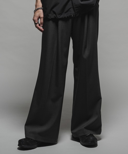 ウールミックスセミバギースラックス　キャスパージョン Wool mix semi baggy slacks/ウールミックスセミバギー