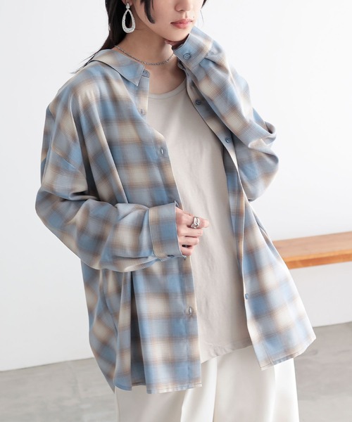 n'OrLABEL(ノアールレーベル)の「『オンブレーチェックシャツ』(シャツ/ブラウス・レディース・グリーン/ブルー/イエロー・FREE)」の14枚目の写真