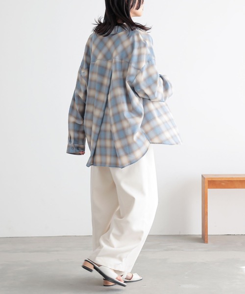 n'OrLABEL(ノアールレーベル)の「『オンブレーチェックシャツ』(シャツ/ブラウス・レディース・グリーン/ブルー/イエロー・FREE)」の7枚目の写真