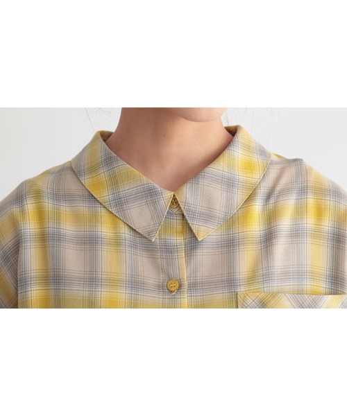 n'OrLABEL(ノアールレーベル)の「『オンブレーチェックシャツ』(シャツ/ブラウス・レディース・グリーン/ブルー/イエロー・FREE)」の6枚目の写真