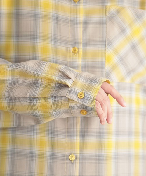 n'OrLABEL(ノアールレーベル)の「『オンブレーチェックシャツ』(シャツ/ブラウス・レディース・グリーン/ブルー/イエロー・FREE)」の5枚目の写真