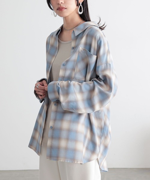 n'OrLABEL(ノアールレーベル)の「『オンブレーチェックシャツ』(シャツ/ブラウス・レディース・グリーン/ブルー/イエロー・FREE)」の13枚目の写真