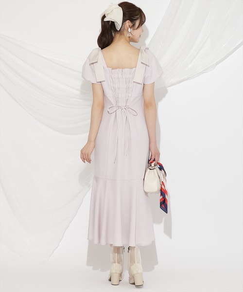【美品】WILLSELECTION ショルダーリボンマーメイドワンピース セール】ショルダーリボンマーメイドワンピース（ワンピース