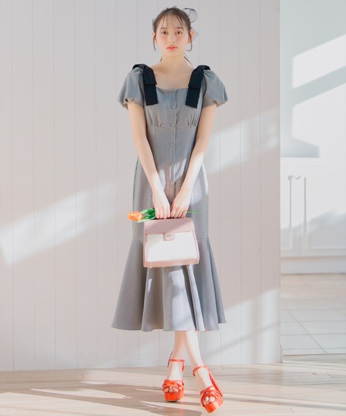 ウィルセレクション ミニー 肩リボン ワンピース ウィルセレクション ミニー 肩リボン ワンピース