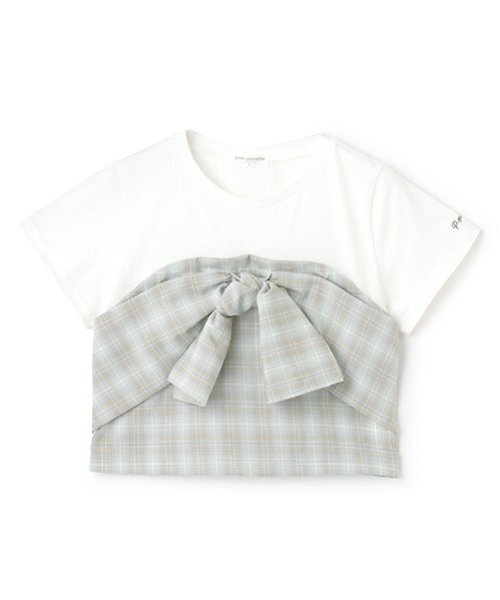 pom ponette junior（ポンポネットジュニア）の「【ニコ☆プチ掲載】リボンビスチェTシャツ（Tシャツ/カットソー・キッズ・ブルー/ブルーグレー・LL(165cm)/L:160cm/S:140cm/M:150cm）」の14枚目の写真