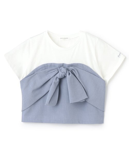 pom ponette junior（ポンポネットジュニア）の「【ニコ☆プチ掲載】リボンビスチェTシャツ（Tシャツ/カットソー・キッズ・ブルー/ブルーグレー・LL(165cm)/L:160cm/S:140cm/M:150cm）」の15枚目の写真
