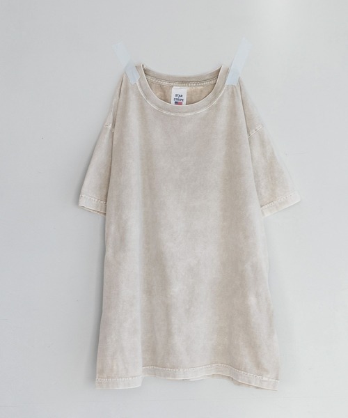 A part by（アパートバイ）の「【セレクト】STAR&STRIPEカコウTシャツ（Tシャツ/カットソー・レディース・ライトベージュ/ブルー系その他2・FREE）」の2枚目の写真