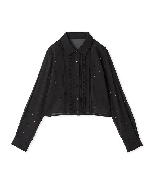 FURFUR（ファーファー）ビジュー付きクロップド シャツ FURFUR（ファーファー）の「ビジュー付きクロップドシャツ