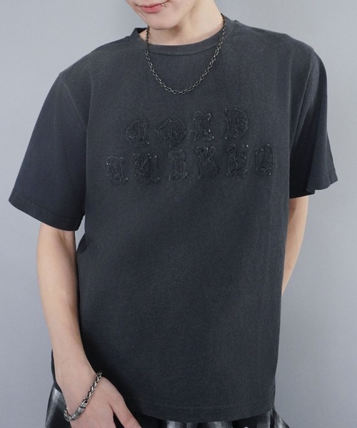 セール】ヴィンテージライクスプレー加工Tシャツ/パッチワーク