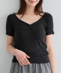 【WEB限定セール】リブギャザートップス