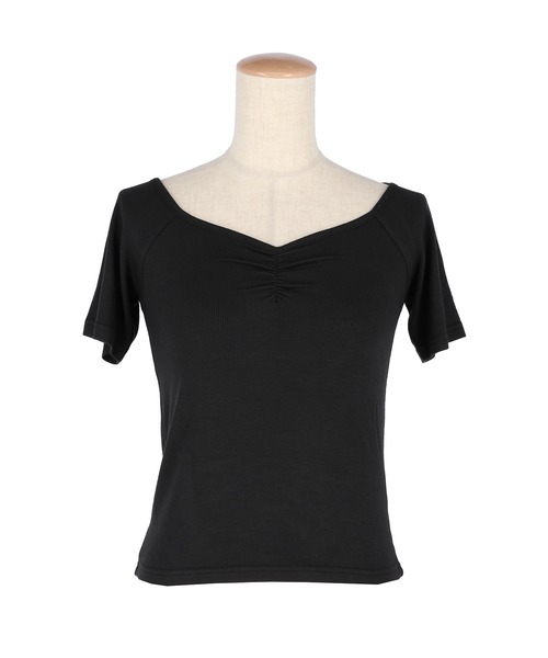 coca(coca)(コカ)の「【WEB限定セール】リブギャザートップス(Tシャツ/カットソー・レディース・チャコール/ブラック・S/L/M)」の20枚目の写真