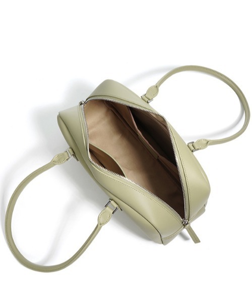 NiiNa(ニーナ)の「【 NiiNa / ニーナ 】高品質牛革 クラシック ロングハンドル ミニボストンバッグ(ボストンバッグ・レディース・グリーン/ブラック/ホワイト/ベージュ・FREE)」の9枚目の写真