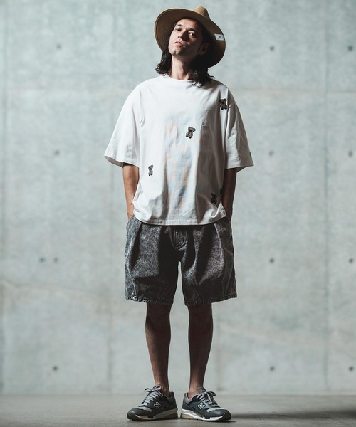 GLIMCLAP(グリムクラップ)の「mp13555- Chemical wash denim shorts デニムショートパンツ(デニムパンツ・メンズ・ブラック/インディゴブルー・S/M/L)」の18枚目の写真
