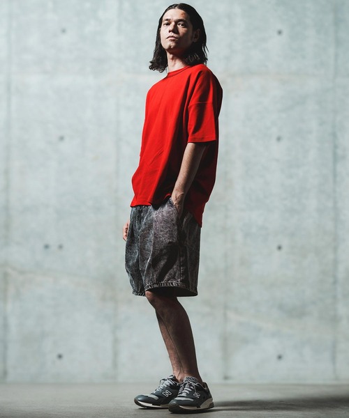 GLIMCLAP(グリムクラップ)の「mp13555- Chemical wash denim shorts デニムショートパンツ(デニムパンツ・メンズ・ブラック/インディゴブルー・S/M/L)」の19枚目の写真