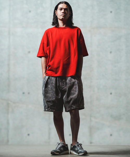 GLIMCLAP(グリムクラップ)の「mp13555- Chemical wash denim shorts デニムショートパンツ(デニムパンツ・メンズ・ブラック/インディゴブルー・S/M/L)」の20枚目の写真
