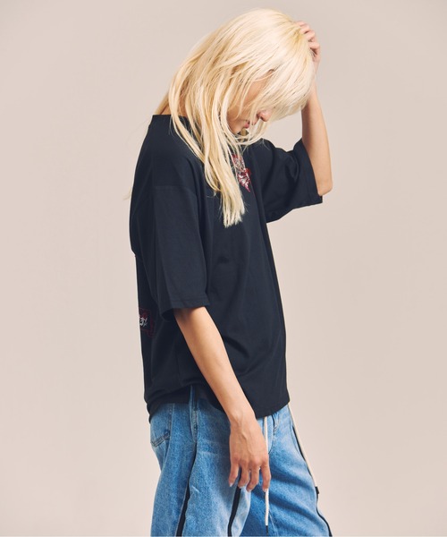 GALLIS ADDICTION（ガリスアディクション）の「GA T/C CROSS-STONE TEE（Tシャツ/カットソー・メンズ・ホワイト/ブラック/ブラック系2・M/L）」の18枚目の写真