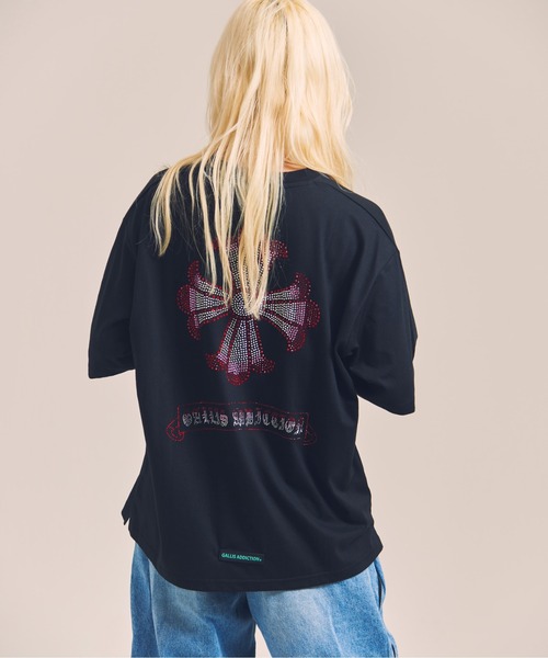 GALLIS ADDICTION（ガリスアディクション）の「GA T/C CROSS-STONE TEE（Tシャツ/カットソー・メンズ・ホワイト/ブラック/ブラック系2・M/L）」の20枚目の写真