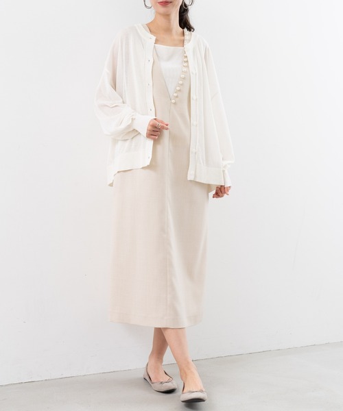 refinedworks（リファインドワークス）の「【refinedworks】シアー 感が 大人可愛い カーディガン（カーディガン/ボレロ・レディース・ホワイト/ブラック/レッド・FREE）」の5枚目の写真