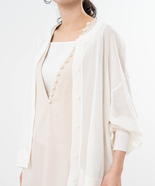 refinedworks（リファインドワークス）の「【refinedworks】シアー 感が 大人可愛い カーディガン（カーディガン/ボレロ・レディース・ホワイト/ブラック/レッド・FREE）」の8枚目の写真