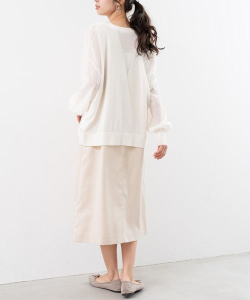 refinedworks（リファインドワークス）の「【refinedworks】シアー 感が 大人可愛い カーディガン（カーディガン/ボレロ・レディース・ホワイト/ブラック/レッド・FREE）」の11枚目の写真