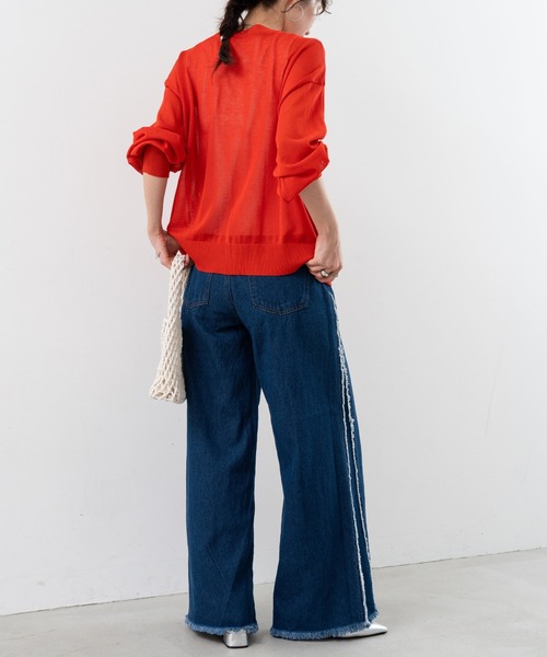 refinedworks（リファインドワークス）の「【refinedworks】シアー 感が 大人可愛い カーディガン（カーディガン/ボレロ・レディース・ホワイト/ブラック/レッド・FREE）」の19枚目の写真