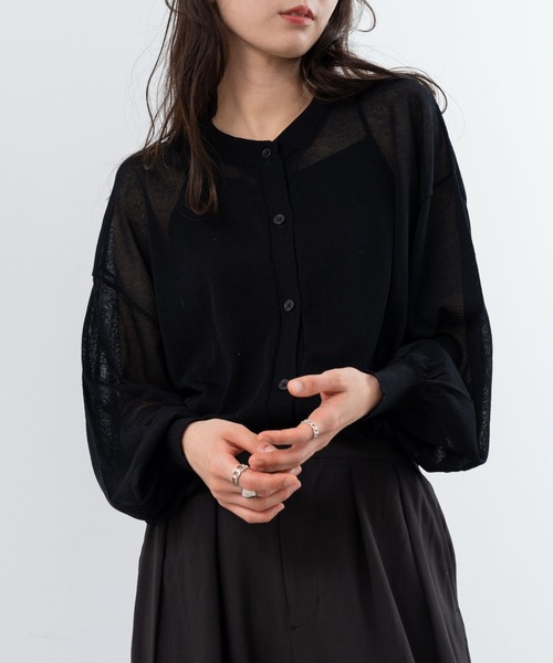 refinedworks（リファインドワークス）の「【refinedworks】シアー 感が 大人可愛い カーディガン（カーディガン/ボレロ・レディース・ホワイト/ブラック/レッド・FREE）」の21枚目の写真