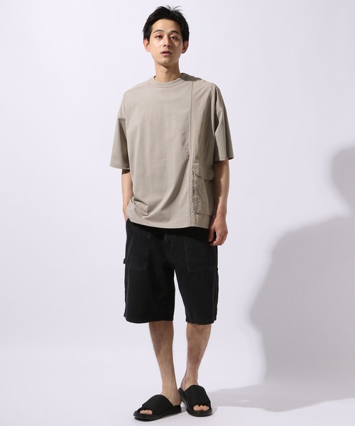 niko and...(ニコアンド)の「異素材アウトポケット付きTシャツ(Tシャツ/カットソー・メンズ・イエロー/ライトグリーン/オフホワイト/グレー・LARGE/MEDIUM)」の16枚目の写真