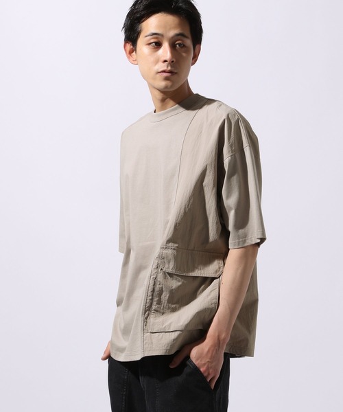 niko and...(ニコアンド)の「異素材アウトポケット付きTシャツ(Tシャツ/カットソー・メンズ・イエロー/ライトグリーン/オフホワイト/グレー・LARGE/MEDIUM)」の18枚目の写真