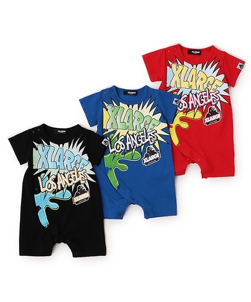 XLARGE KIDS(エクストララージキッズ)の「ポップアートショートオール(ロンパース・キッズ・レッド/ブラック/ブルー・70cm)」の8枚目の写真